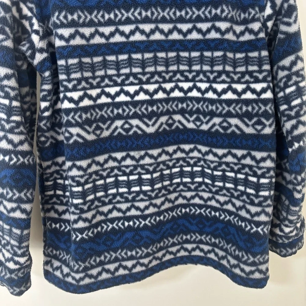 Columbia kids Blue & Navy Aztec Nordic Patterned Fleece zip Jacket XS 6/7